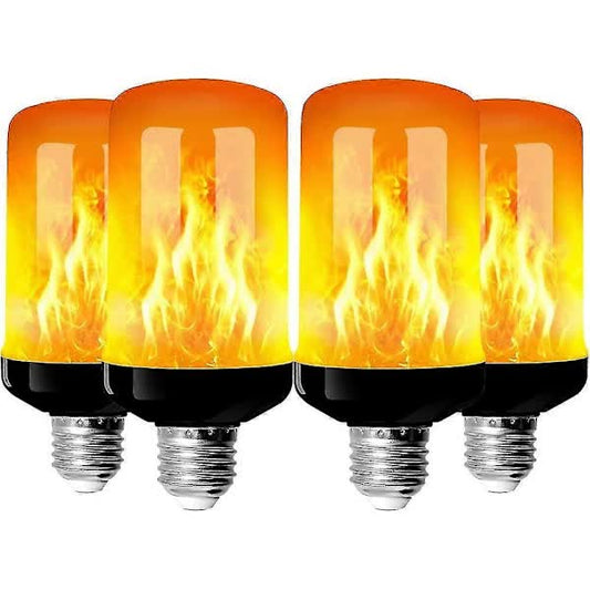 4-Pack E27 Flame Bulbs 4W LED Decorative Lights with Flaming Effect 4 Modes for Home Garden Party
