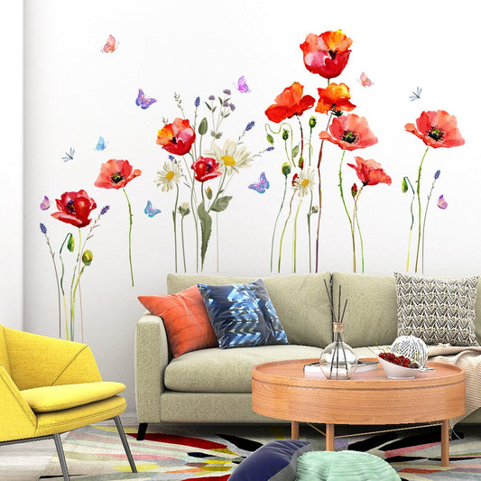 Wall sticker - flowers - Reusable / repositionable - Children's room - Boys - girls - Home decor - Colorful Wall Sticker - for living room baby rooms bedroom toilet decoration - 110*70 cm