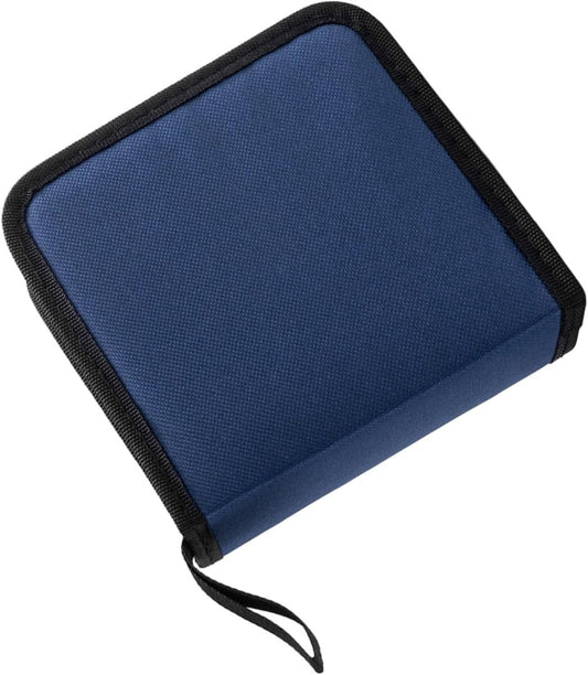 CD/DVD Storage Case - CD Bag - Oxford Cloth - With Zipper - CD Case Storage Folder - DVD Case Case - CD (Rom)/DVD Storage Case - CD/DVD Case Folder - CD/DVD Storage System - Suitable for 40 CDs or DVDs - 16*15.5*4.8cm - Blue