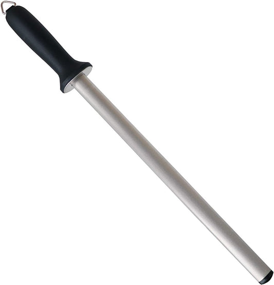 Diamond sharpening steel - Sharpening steel for knives - Sharpening rod - PP - silver, black - 439mm - Suitable for sharpening and maintaining all types of knives (except serrated knives/ceramic knives)