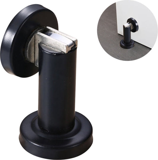 Door stop - Door stoppers - magnetic door stop - Door buffer - black - stainless steel - For indoor and outdoor use - for wall and floor mounting