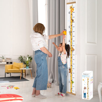 Children's measuring stick - Growth chart for children - Size gauge - 20*200 cm - Wall mounting - Decoration for children's room - Measuring ruler for babies, girls, boys - Giraffe