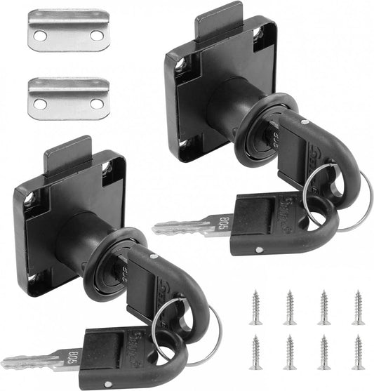 pieces - Cam Lock - furniture lock - Furniture locks - letterbox lock - security cabinet lock - drawer lock - lock with key - black - cold-rolled steel - for furniture cabinet letterbox drawer