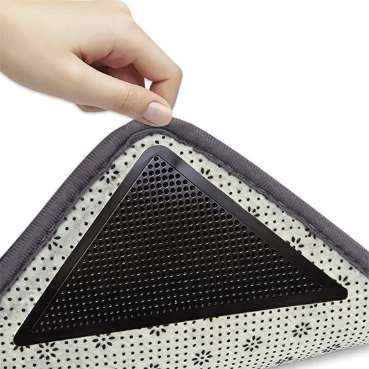 Anti-slip corners - Carpet tape - Carpet grippers - 8 pieces - Anti-slip mat, rug, carpet - Reusable pads - Self-adhesive double-sided
