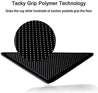 Anti-slip corners - Carpet tape - Carpet grippers - 8 pieces - Anti-slip mat, rug, carpet - Reusable pads - Self-adhesive double-sided
