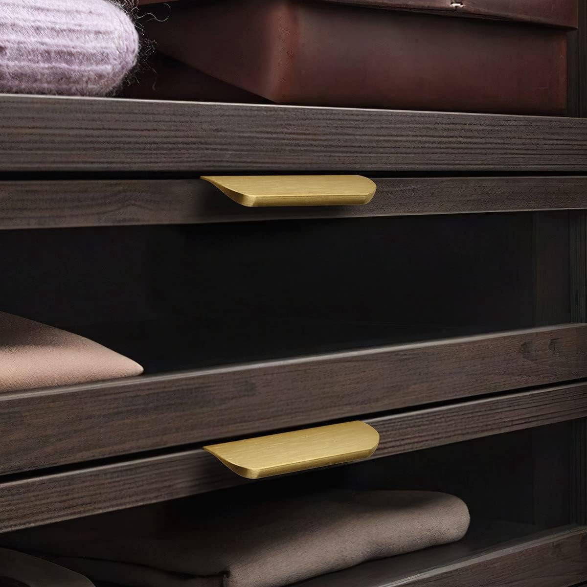 10 pieces - Handle - Furniture handle - Kitchen cabinet handles - Concealed handle - Furniture handles - Cabinet handle - Drawer handles - Door handle - Brushed gold - Arc handle - Aluminum alloy - 96mm
