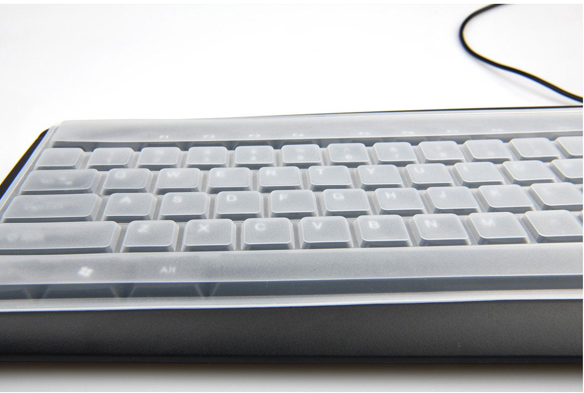 Keyboard Cover - Keyboard Protector - Silicone - Waterproof - Dust and Splashproof - Keyboard Protection - Cover - Dust Cover for Keyboard - For Keyboards - 44.5*13cm - Transparent White