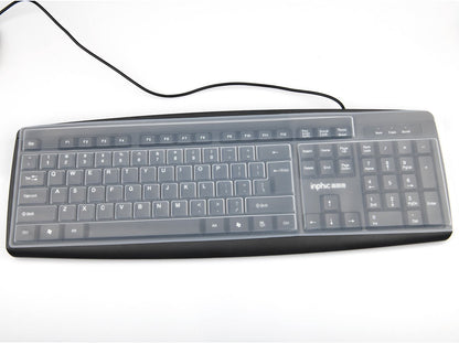 Keyboard Cover - Keyboard Protector - Silicone - Waterproof - Dust and Splashproof - Keyboard Protection - Cover - Dust Cover for Keyboard - For Keyboards - 44.5*13cm - Transparent White