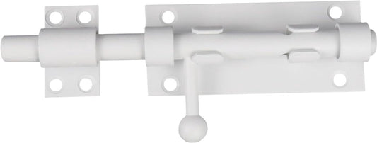 Sliding lock - Sliding lock - Sliding bolt - Gate bolt - Door lock - Bolt - Door bolt - Door lock - Plate bolt - 5 inch - Stainless steel - white - for shed gate storage, garden house door, cupboard