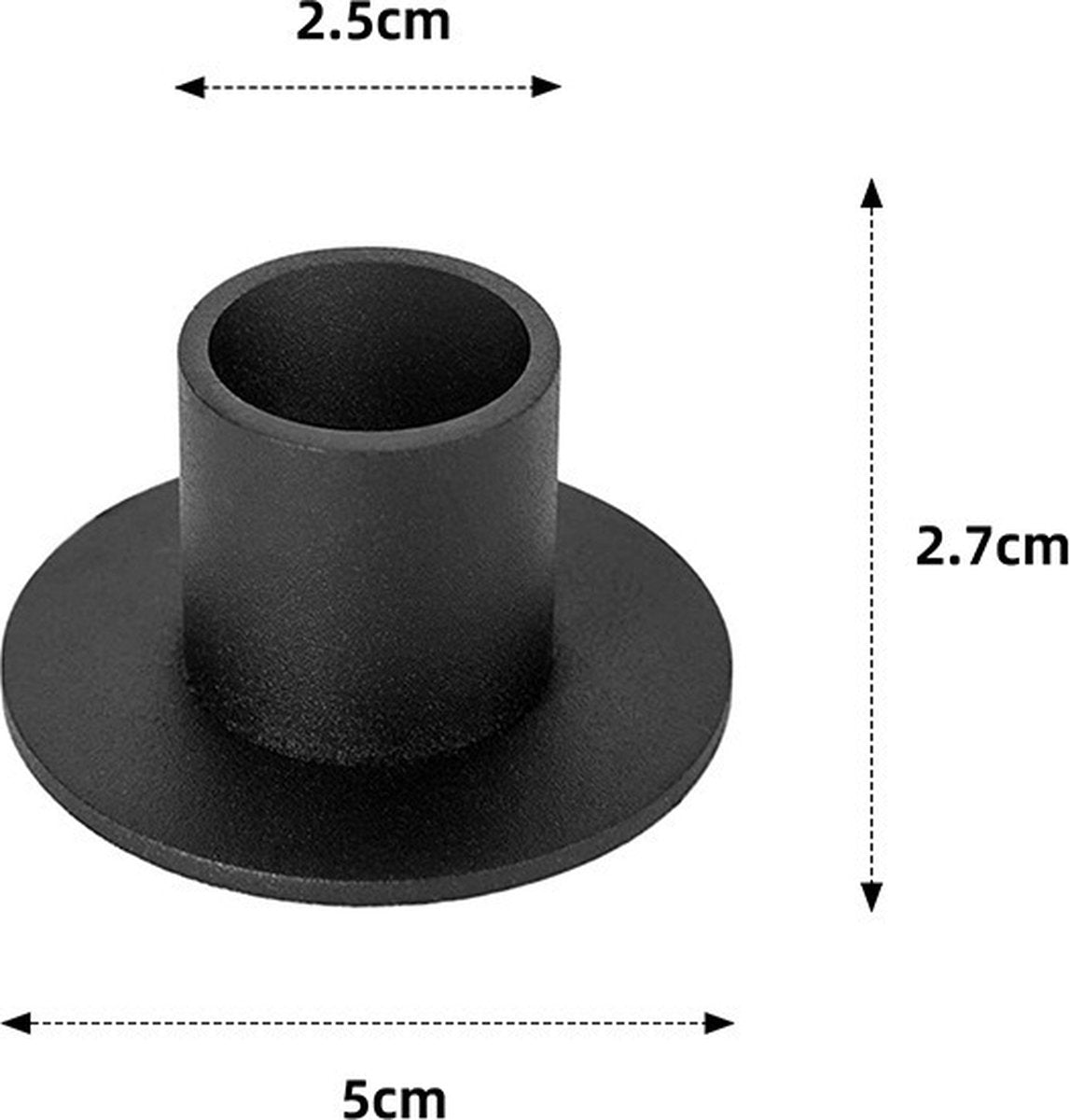 Candlesticks - 4 pieces - Φ2.5 cm - Candle holders - Candle stand - Candle coaster - Home accessories - Decorative accessories - Iron - Black - Tea light holder - Candle shelf