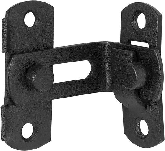 Door latch - 90 degree angle door locks with screws - black - stainless steel - security sliding lock - for doors and windows - 62*70 mm - Door security
