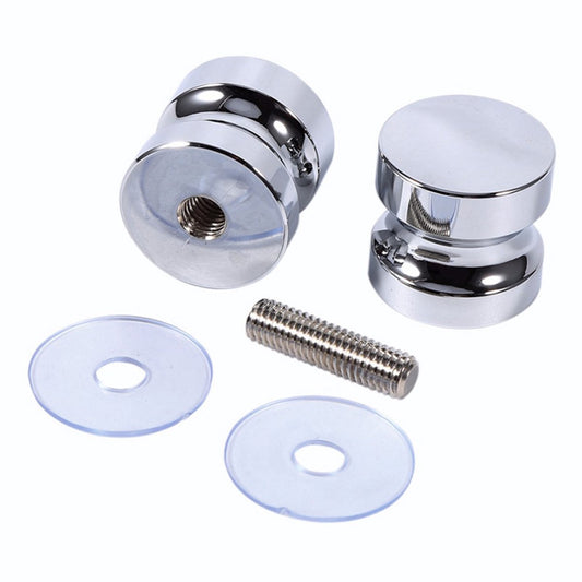 2 pieces - Door Handle - Door Handle - Shower Door Handle - Glass Sliding Door Knob - Bathroom Door Knobs - Door Hardware - Shower Room Accessories - For Glass Shower Door - Aluminum Alloy - Silver - With Screw - Round