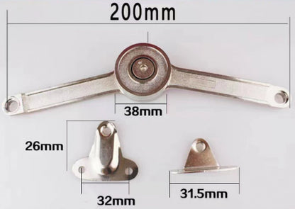 2 pieces - Flap hinge - Kitchen cabinet hinge - Furniture hinge - Overlay hinge - with brake - With screws and Allen key - zinc alloy - nickel plated - max. weight support 10kg