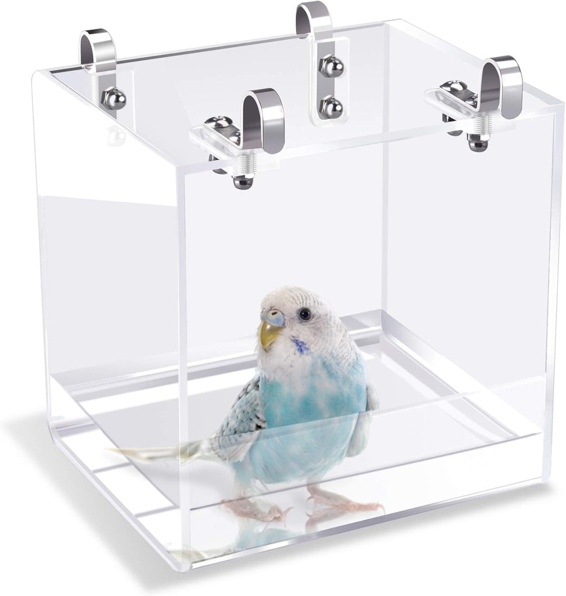 Bird bath - Fauna bath - Bird bath - Hanging bird bath/bowl/house - 13*11*13CM - Transparent - Bird cage bath - Bath bowls - For inseparable parakeets