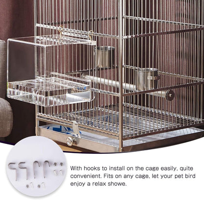 Bird bath - Fauna bath - Bird bath - Hanging bird bath/bowl/house - 13*11*13CM - Transparent - Bird cage bath - Bath bowls - For inseparable parakeets