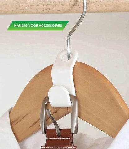 50 Pieces - Coat Hook - Hanger Connector Hooks - Coat Hook - Hanging Hooks - White - Hanger Extension Clips - Plastic - for Outfit Cascading Hanger Hooks - Space-Saving Organizer