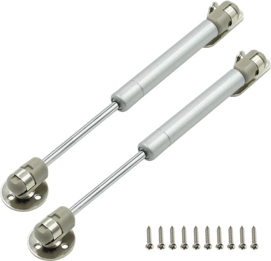 2 pieces - Gas spring for flap - Softclose Door fitting - 100N - steel - Telescopic cabinet door gas spring - Hydraulic support - Door lift damper for cabinet door or flap - Furniture mounting parts