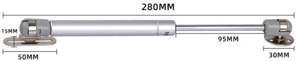 2 pieces - Gas Spring - Softclose Door Fitting - 120N - Zinc Alloy - Silver - Telescopic Cabinet Door Gas Spring - Hydraulic Support - Door Lift Damper for Cabinet Door or Flap