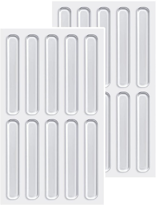 Silicone Bumper Caps - Pack of 20 - Self-Adhesive Buffers - Door Stoppers - Door Buffer - Transparent Bumper Caps - Shock Absorbers - Wall Protection - For Furniture, Doors, Drawers & Glass Tables - 63*10*2 mm