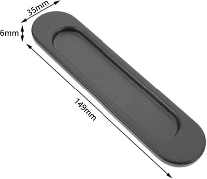 4 pieces - Sliding door handle - Sliding door handle - black - 149*35*6 mm - Furniture handle - Furniture handle - Door fitting - Furniture knob - Self-adhesive - metal