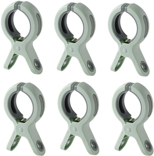 6 Pieces Beach Towel Clips - Plastic Quilt Clips - Clothes Pegs - Large Clothes Peg Towel Pegs - Windproof - Green - For daily laundry, beach towels, bath towels, bed linen and thick clothing