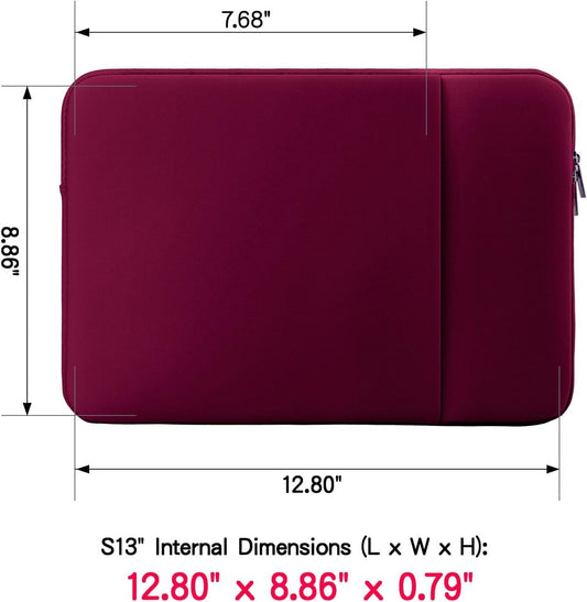 Laptop sleeve - 13 inch - 2-piece - Laptop bag - Suitable for 13 inch laptop - with extra case - Red