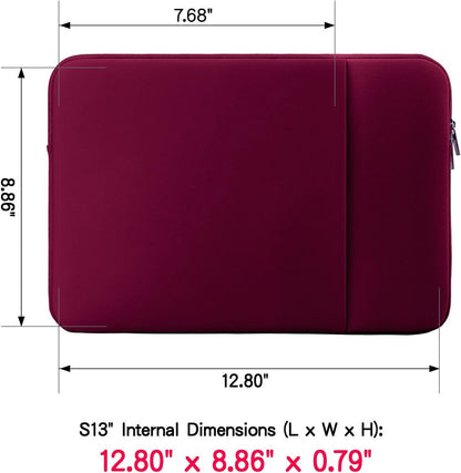 Laptop sleeve - 13 inch - 2-piece - Laptop bag - Suitable for 13 inch laptop - with extra case - Red