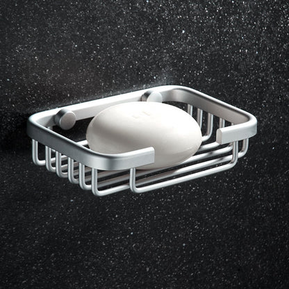 Soap Holder - Soap Dishes for Bathroom-Space Aluminum-Soap Basket Storage Racks-Soap Dish Holder Wall Mounted-Soap Holder-Soap Dish-Silver-Screw Drill Installation With Screws-For Storage Soap Sponge Brush - 8.5*13.5*3.5cm