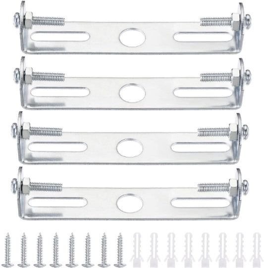 4 pieces - 90mm - Ceiling plate - Bracket - Lighting bracket - Ceiling holder - Hanging lamp bracket - for wall or ceiling - Lamp mounting brackets - with screws - iron - silver