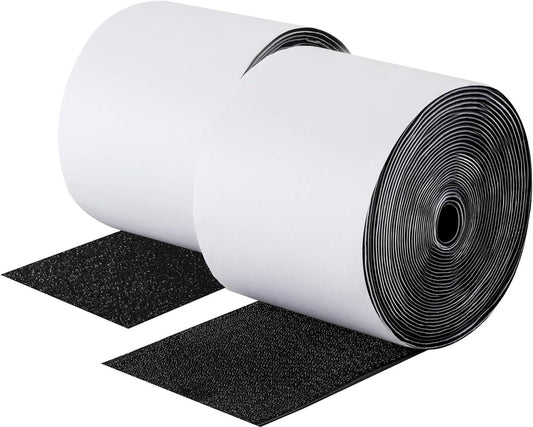 Self-adhesive hook and loop tape 5 meters - hook and loop tape - Black - Strong double-sided self-adhesive tapes - Black - 5m*10cm - Grip tape - Hook and loop tape