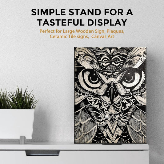 Plate stand - Photo frame stand - 18.5x10.5 cm (10 inch) - Holder - Decorative plates - Black - Display - Books - Hanger - Rack - Kitchen cabinet