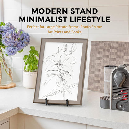 Plate stand - Photo frame stand - 18.5x10.5 cm (10 inch) - Holder - Decorative plates - Black - Display - Books - Hanger - Rack - Kitchen cabinet