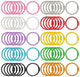 Ring binders - 60 pieces - Click rings - Metal - Keychain - DIY Keychain - Binding ring - Flashcard rings - Colorful metal book rings - Curtain rings - Suitable for organizing and binding loose cards and photo albums - 30mm - 10 colors