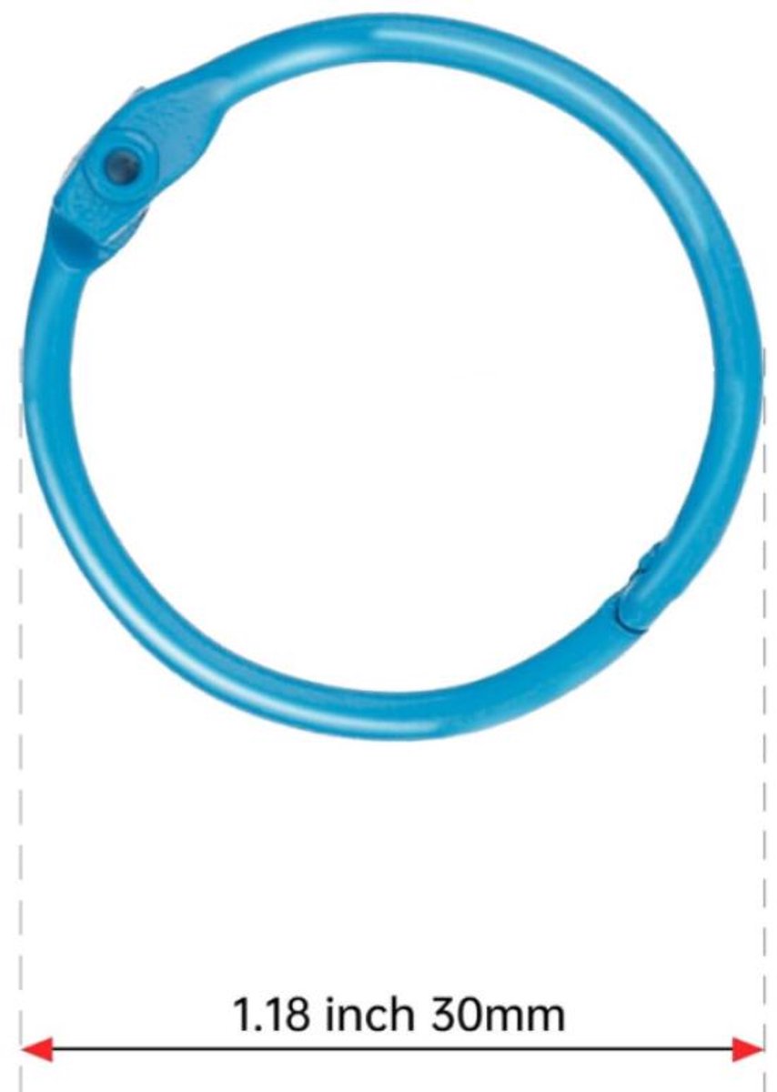 Ring binders - 60 pieces - Click rings - Metal - Keychain - DIY Keychain - Binding ring - Flashcard rings - Colorful metal book rings - Curtain rings - Suitable for organizing and binding loose cards and photo albums - 30mm - 10 colors