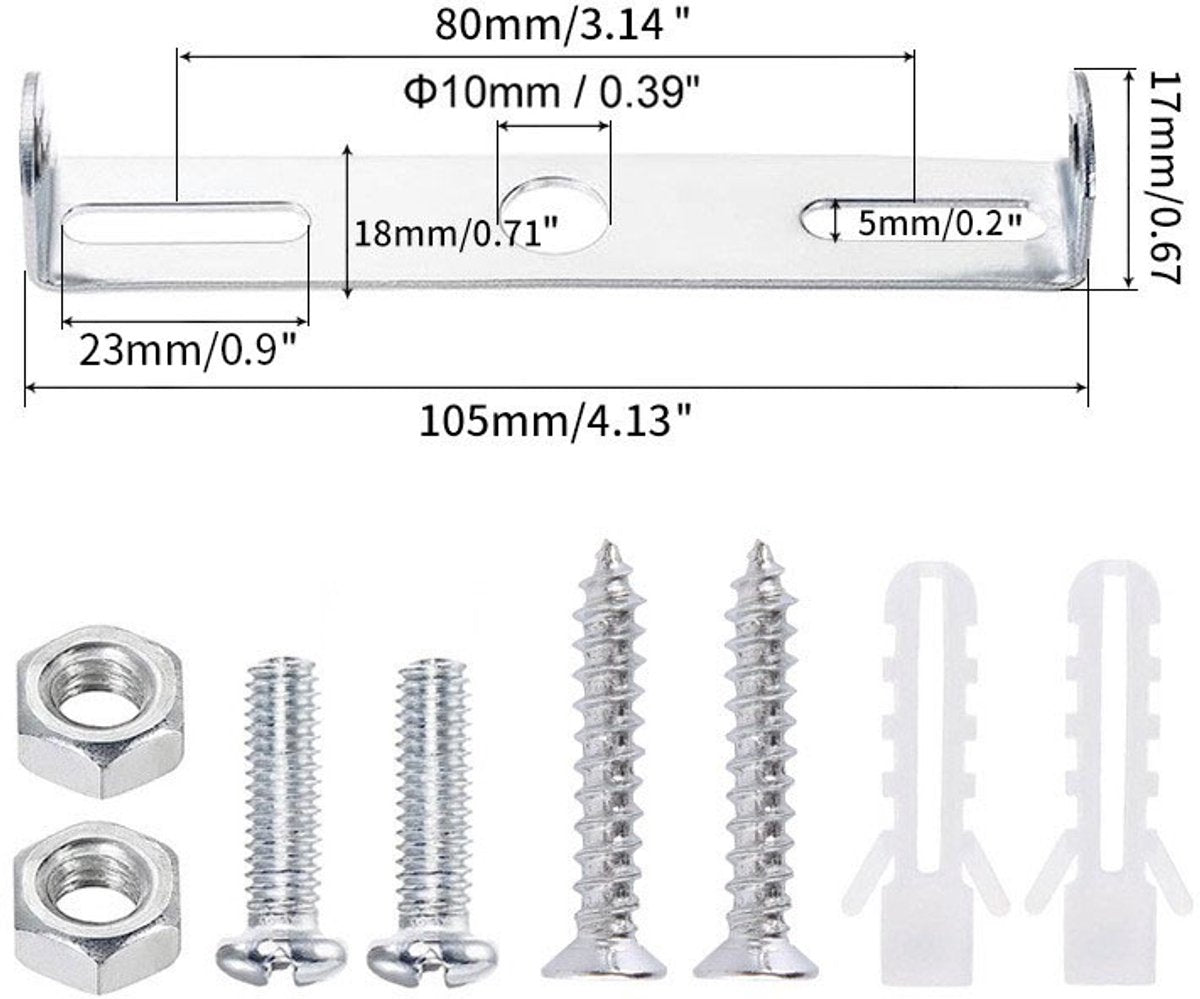 pieces - 105mm - Ceiling plate - Lamp mounting parts - Lighting bracket - Lamp bracket - lamp bracket - ceiling lamp holder - iron - silver - for chandelier, outdoor, lamp - with screwdriver