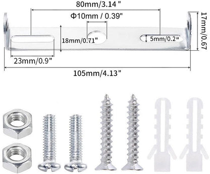 pieces - 105mm - Ceiling plate - Lamp mounting parts - Lighting bracket - Lamp bracket - lamp bracket - ceiling lamp holder - iron - silver - for chandelier, outdoor, lamp - with screwdriver