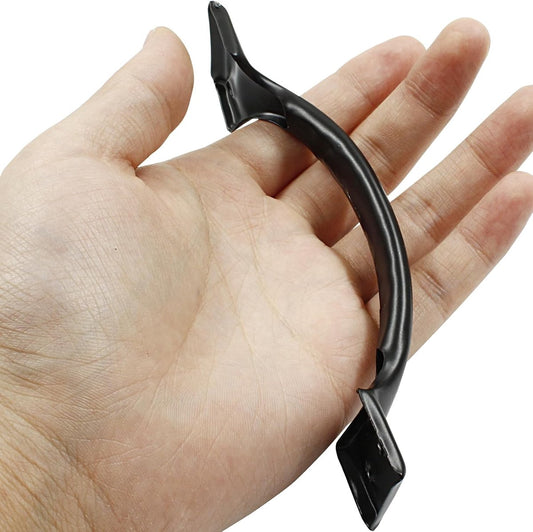 Handle - Door Handle - 121 MM - Pack of 4 - Curved Handle - Drawer Handles - Kitchen Cabinet Handles - Door Handles - Cabinet Handle - Furniture Hardware - Kitchen Handle - Black - Iron - 13.8*3.2 cm