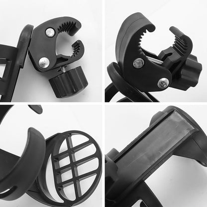 Bicycle cup holder - Cup holder - PP - black - Stroller cup holder - 360 degree rotation - adjustable clamp - Universal - large caliber - for mountain bikes, bicycles, strollers and wheelchairs