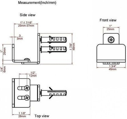 Floor guide - Wall guide - Door guide - Door guide - Steel - Black - Wall mounting - for sliding doors, shed doors