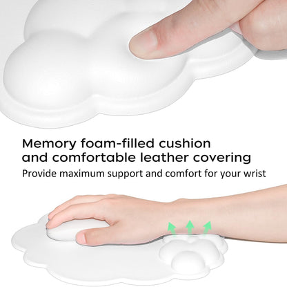 Mouse pad - Mouse pad with wrist rest - Ergonomic mouse pad - Mouse pad with leather surface, suitable for computers, laptops, office, home and travel, with non-slip bottom