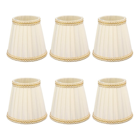 6pcs Fabric Drum Lamp Shades Clip-On Compatible with Chandeliers Light Bulbs Lighting Accessories