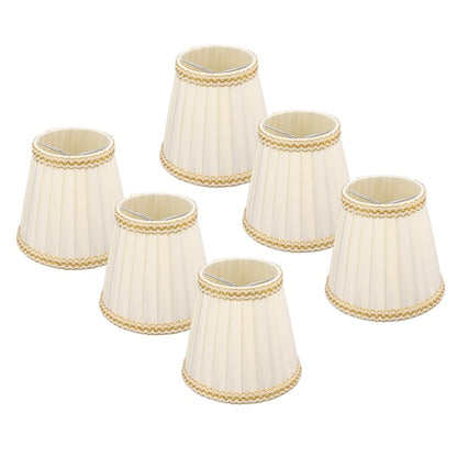 6pcs Fabric Drum Lamp Shades Clip-On Compatible with Chandeliers Light Bulbs Lighting Accessories