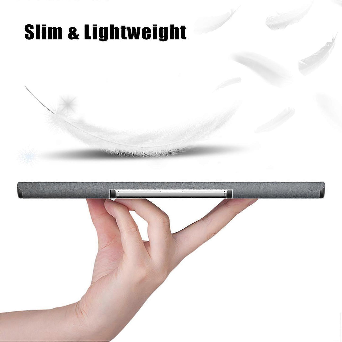 Heat Dissipation Protective Stand for Lenovo Tab Plus 11.5 inch TB351FU Tablet in Leather Grey