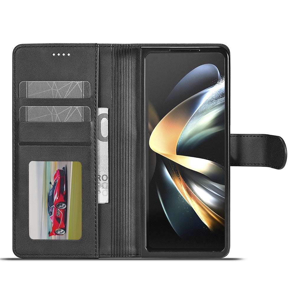 Compatible with Samsung Galaxy Z Fold6 5G Phone Case Cover with Kickstand - Black