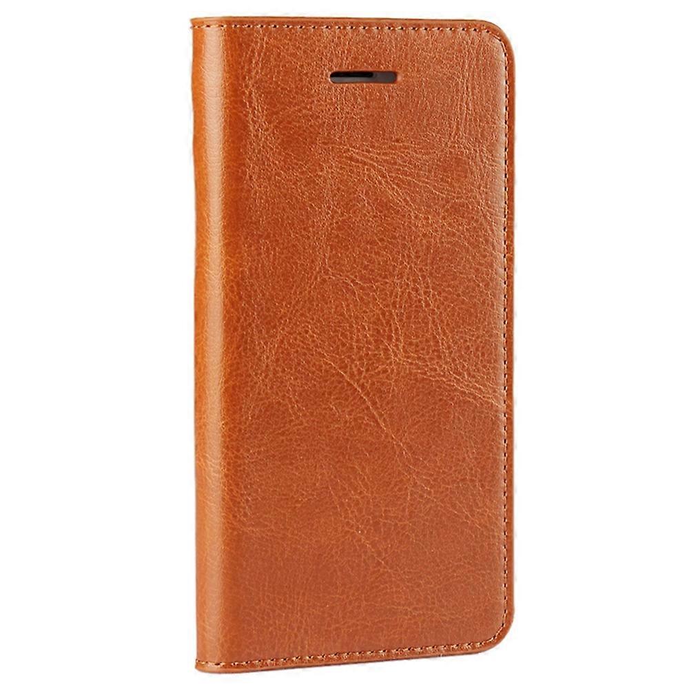iPhone 4.7 inch Leather Flip Phone Case Compatible with iPhone SE (2020) SE (2022) 8 7 Brown