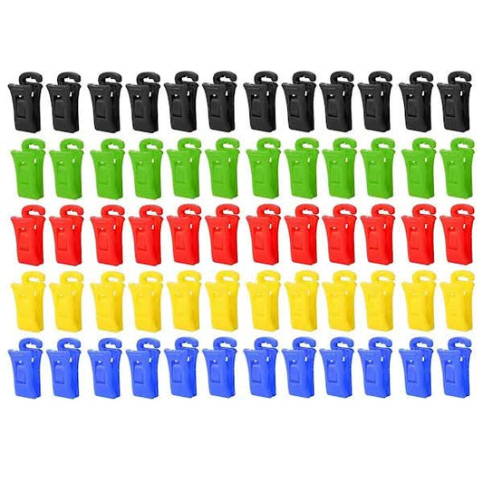 Sock Clips 60 Pack for Washing Machine and Dryer, Laundry Clips with Hooks, Sock Holder Set