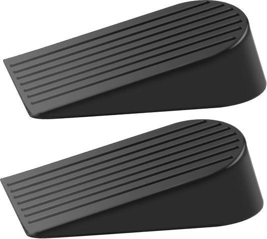 Heavy Duty Extra Large Rubber Door Wedge Stop - Black
