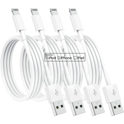 Compatible with Apple MFi Certified Lightning Charging Cable 4-Pack 1.8m iPhone 12 11 X XR XS 8 7