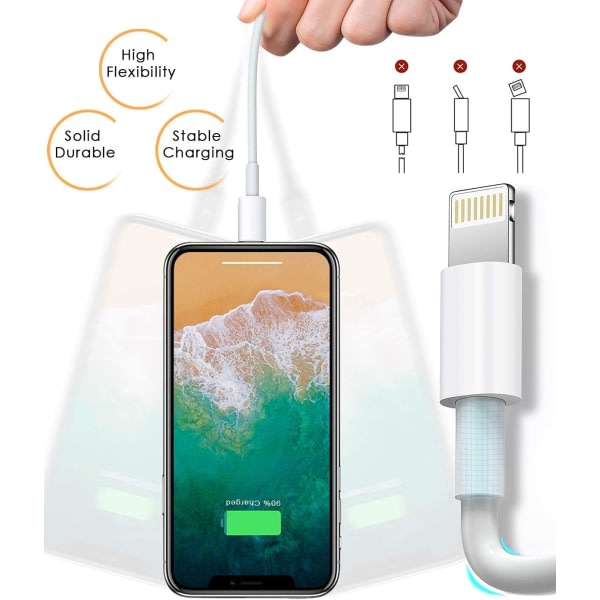 Compatible with Apple MFi Certified Lightning Charging Cable 4-Pack 1.8m iPhone 12 11 X XR XS 8 7