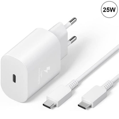 Compatible with Samsung A25 A15 A05 A05s A35 A55 Charger and Cable 25W White Type-C Fast Charging